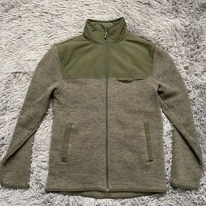 Mens, small, olive green, zip up, collared, knit/fleece jacket